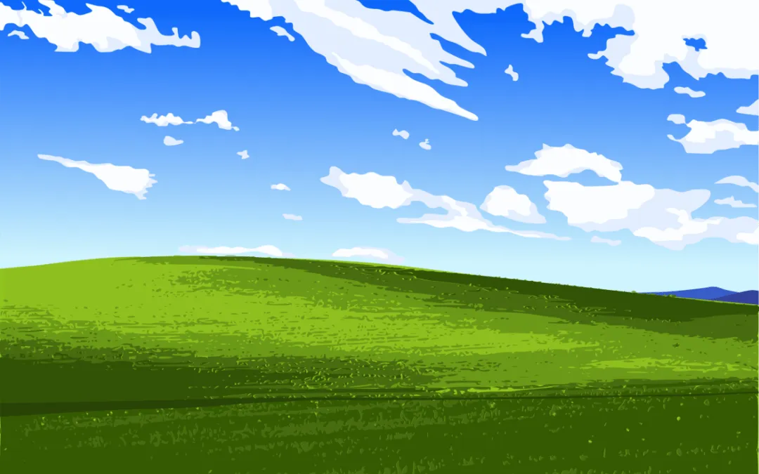 Hero-Bild: Windows-XP-Logo auf blauem Hintergrund als Symbol fuer veraltete Systeme