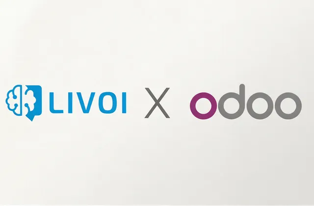 LIVOI- und Odoo-Logo nebeneinander, verbunden durch ein X