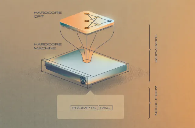 Illustration eines kompakten KI-Servers als Symbol für schnelle und günstige KI-Hardware