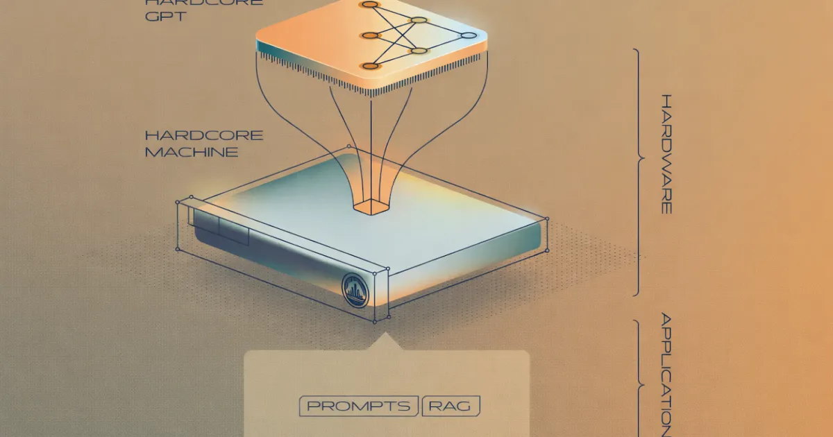Illustration eines kompakten KI-Servers als Symbol für schnelle und günstige KI-Hardware